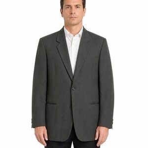 Barry Manufacturing Mens Tuxedo Jacket Black Single Button Peak Lapel Blazer